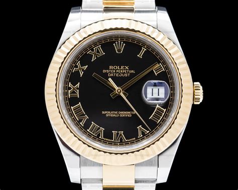 rolex 116333 41mm ss yg datejust ii black roman dial|Rolex Datejust 116333.